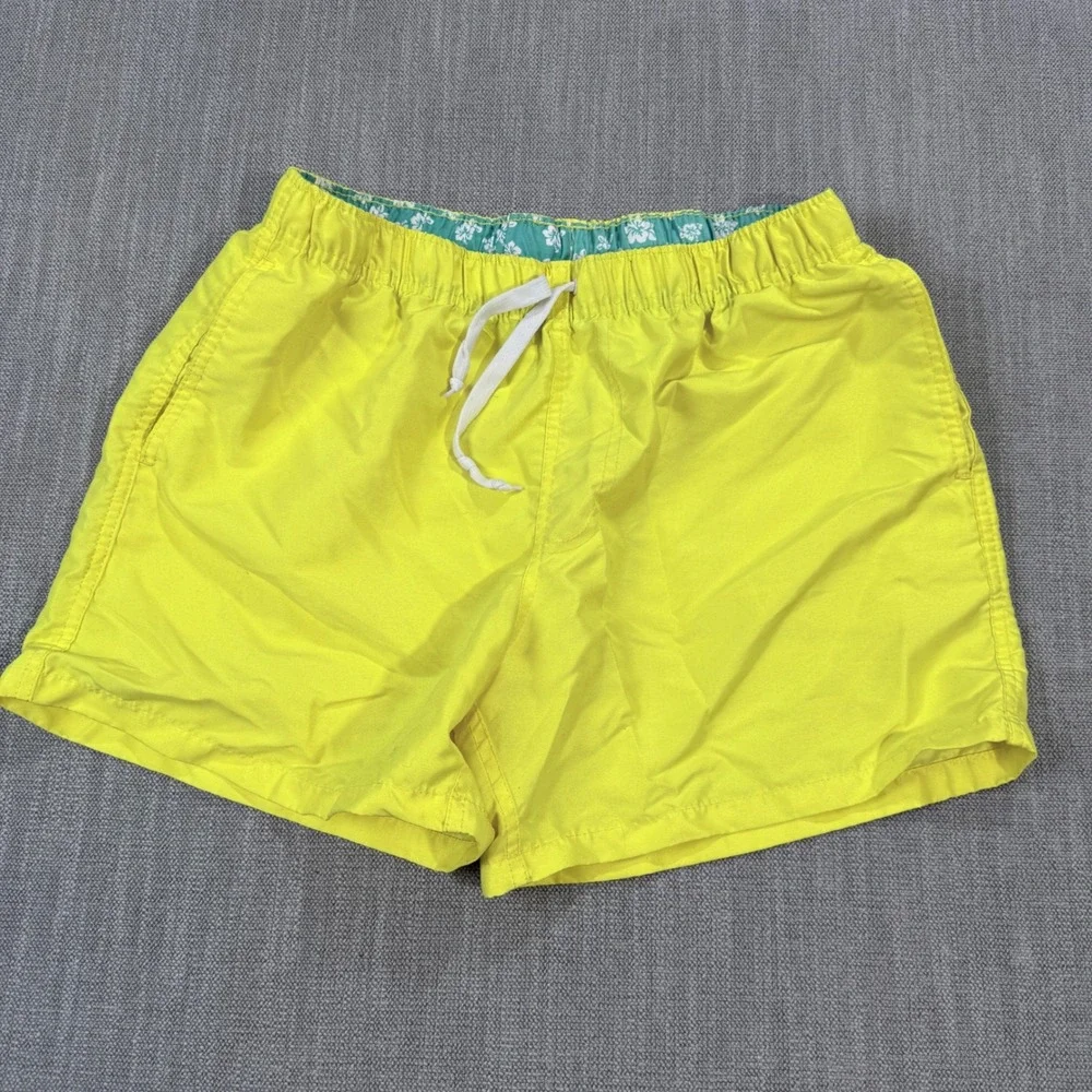 Chet Style Mens Yellow Swim Trunks XXL Tropical Floral‎ Shorts
